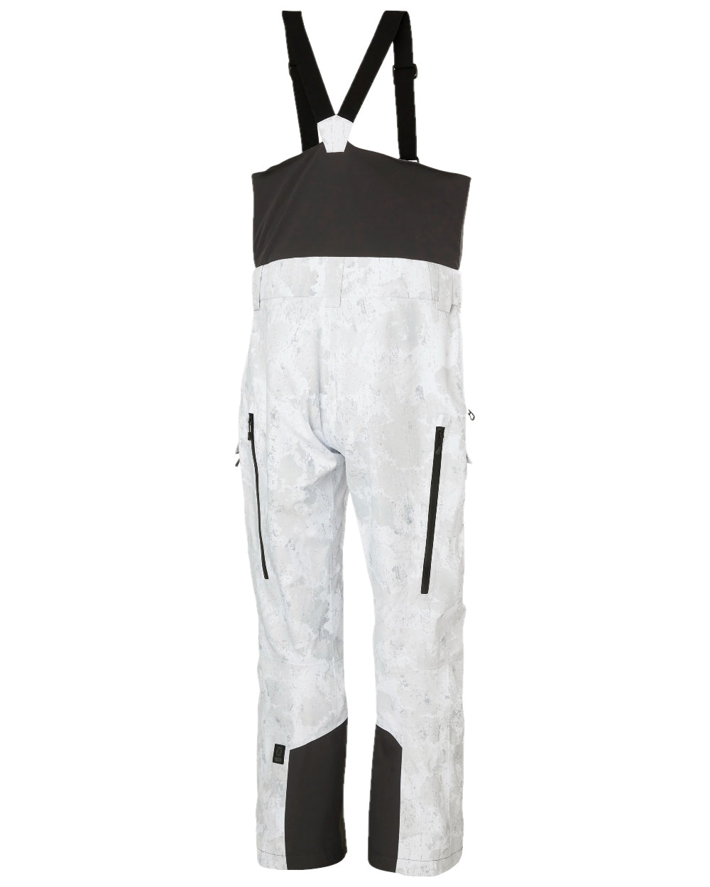 Grey Fog Snow Camo Aop Coloured Helly Hansen Mens Sogn Bib Shell Pant on white background 