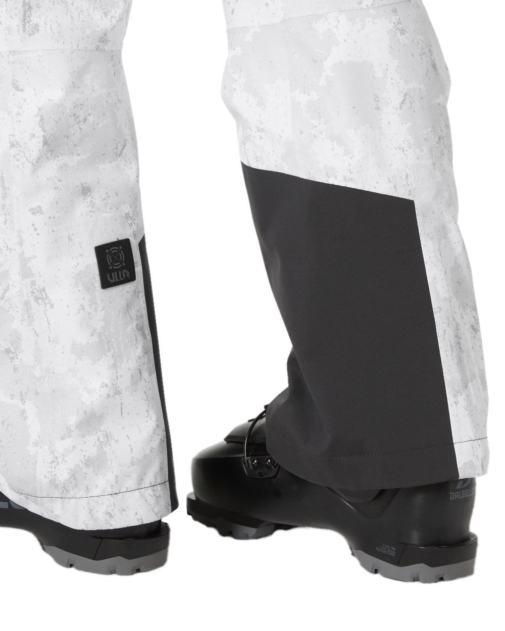 Grey Fog Snow Camo Aop Coloured Helly Hansen Mens Sogn Bib Shell Pant on white background 