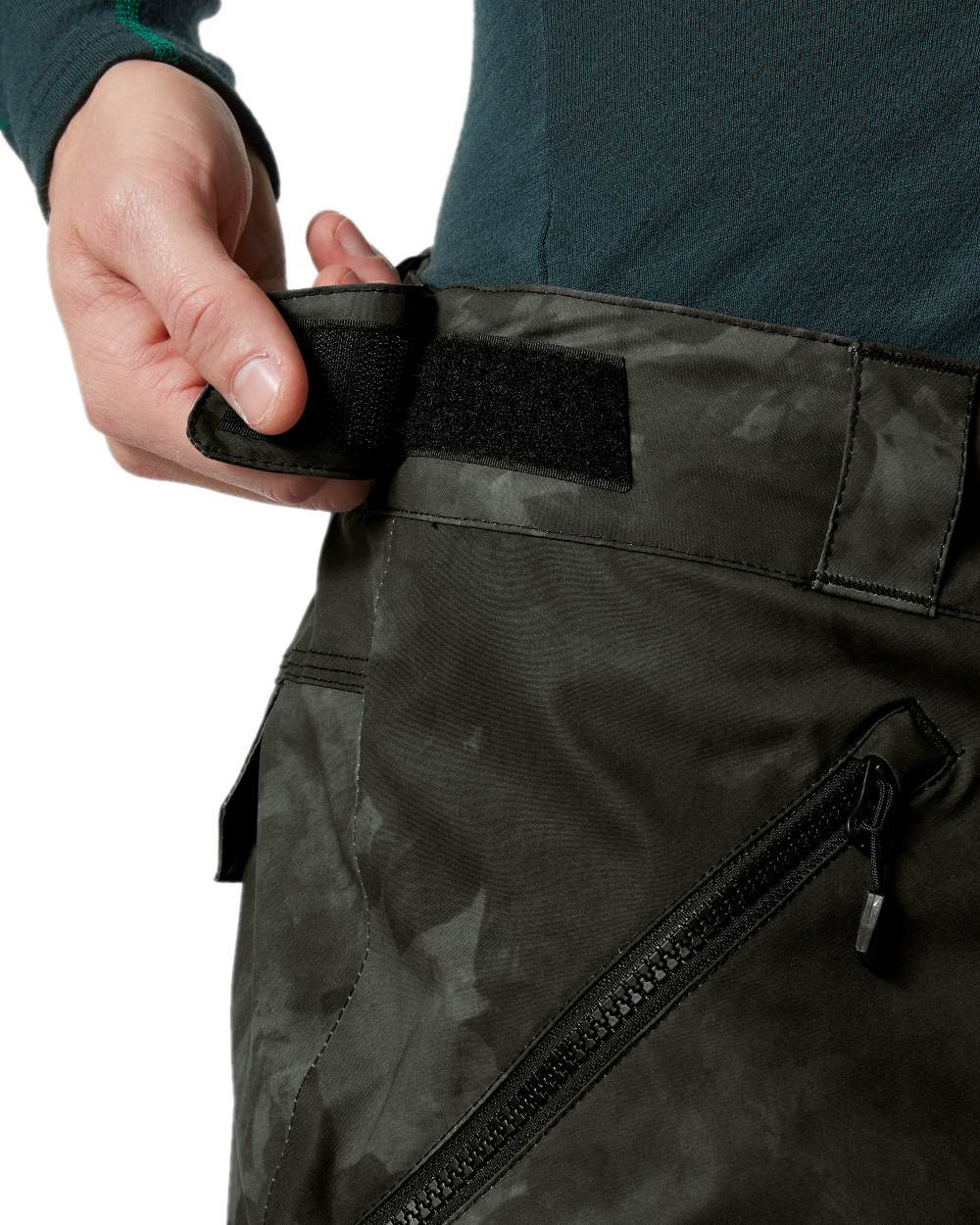 Black Marble Coloured Helly Hansen Mens Sogn Cargo Pants on white background 