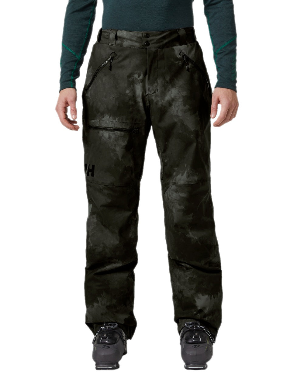 Black Marble Coloured Helly Hansen Mens Sogn Cargo Pants on white background 
