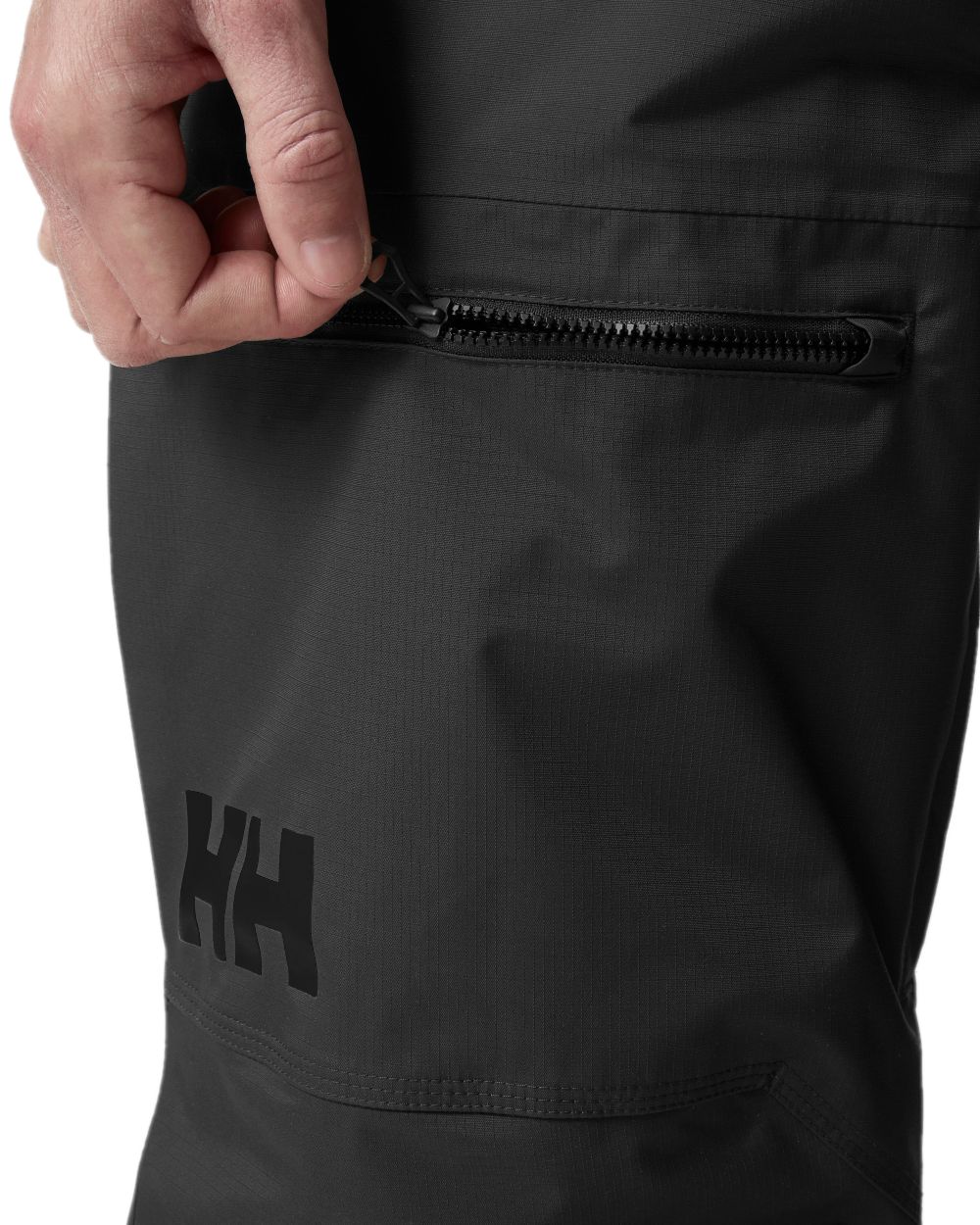Black Coloured Helly Hansen Mens Sogn Cargo Pants on white background 