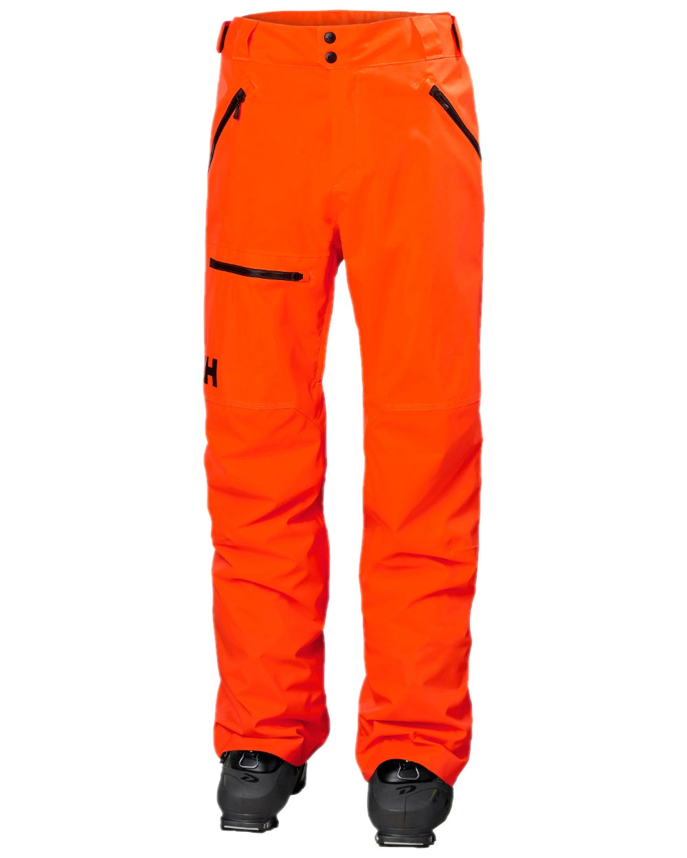 Neon Orange Coloured Helly Hansen Mens Sogn Cargo Pants on white background 