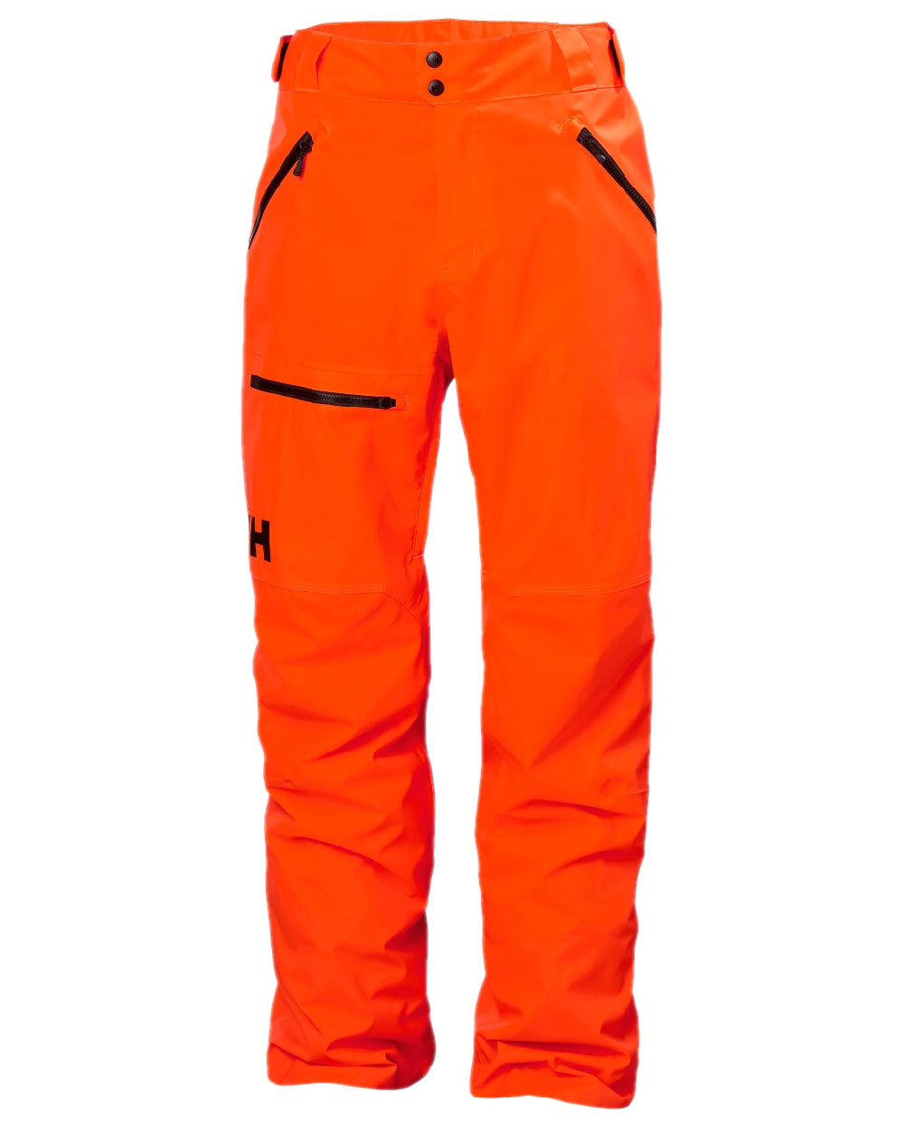 Neon Orange Coloured Helly Hansen Mens Sogn Cargo Pants on white background 