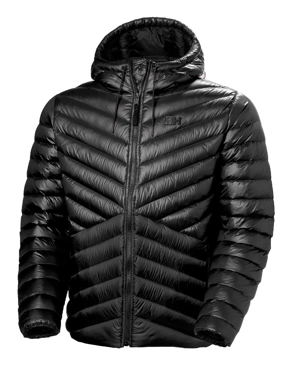 Black Coloured Helly Hansen Mens Stowe Down Jacket on white background 