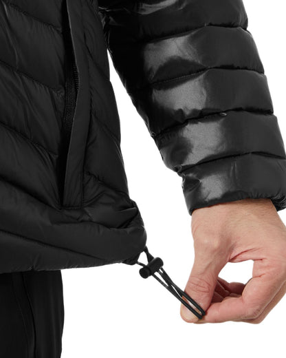 Black Coloured Helly Hansen Mens Stowe Down Jacket on white background 