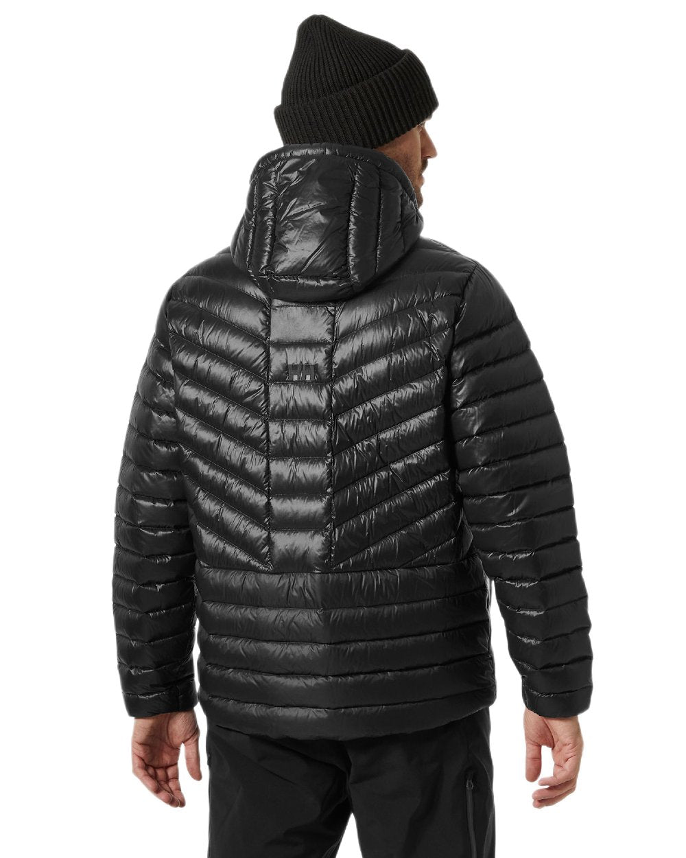 Black Coloured Helly Hansen Mens Stowe Down Jacket on white background 