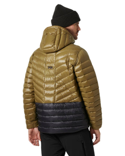 Sepia Coloured Helly Hansen Mens Stowe Down Jacket on white background 