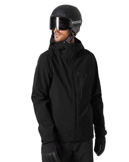 Black Coloured Helly Hansen Mens Swift 3 Layer Shell Jacket on white background 