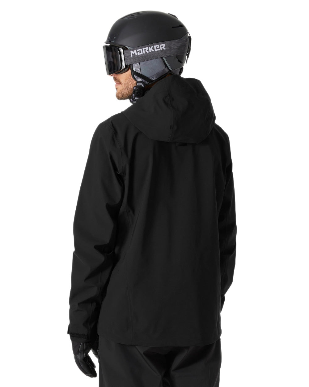 Black Coloured Helly Hansen Mens Swift 3 Layer Shell Jacket on white background 