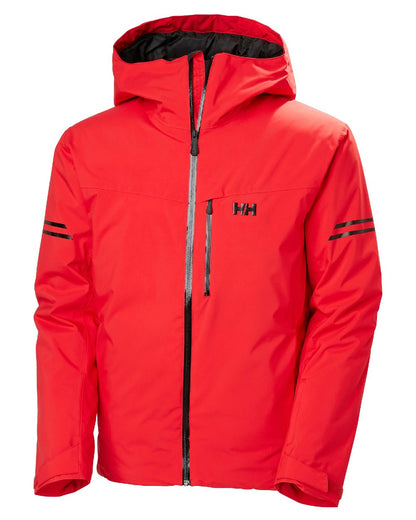 Alert Red Coloured Helly Hansen Mens Swift Team Insulated Ski Jacket on white background 
