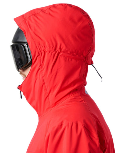 Alert Red Coloured Helly Hansen Mens Swift Team Insulated Ski Jacket on white background 