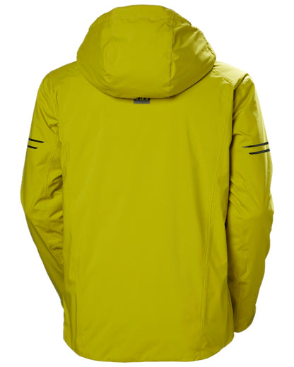 Bright Moss Coloured Helly Hansen Mens Swift Team Insulated Ski Jacket on white background 