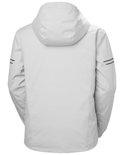 Grey Fog Coloured Helly Hansen Mens Swift Team Insulated Ski Jacket on white background 