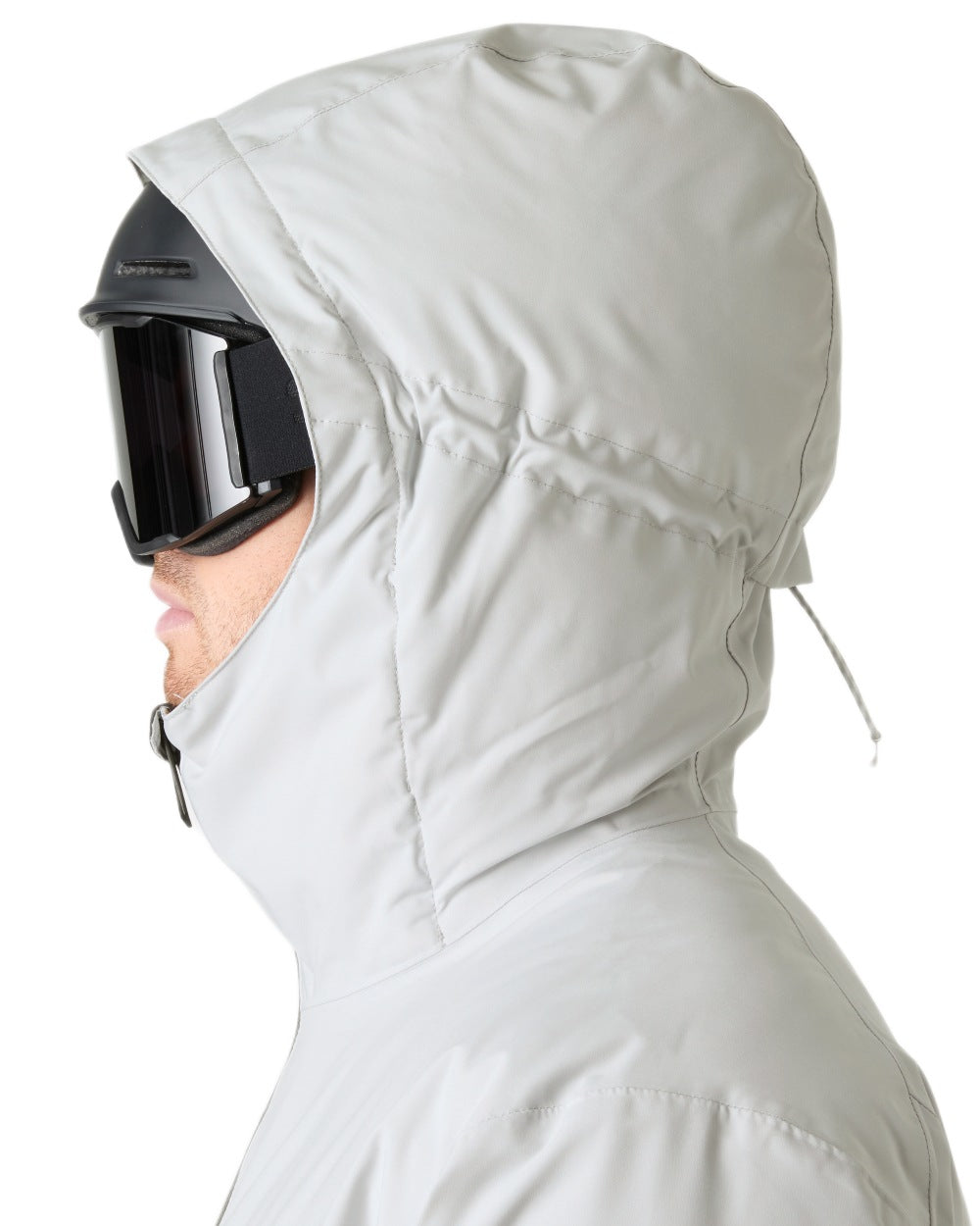 Grey Fog Coloured Helly Hansen Mens Swift Team Insulated Ski Jacket on white background 