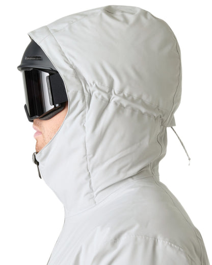 Grey Fog Coloured Helly Hansen Mens Swift Team Insulated Ski Jacket on white background 