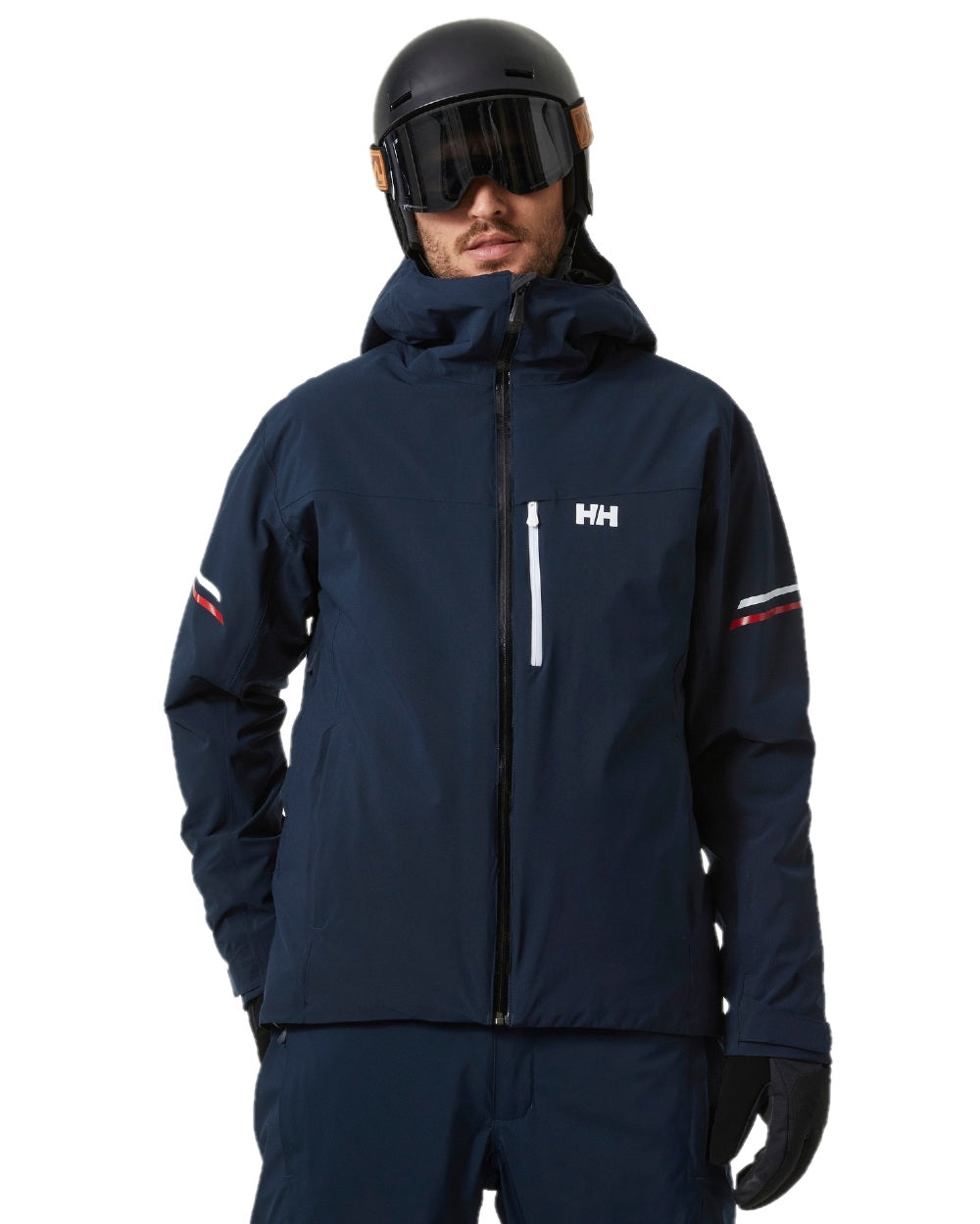 Navy Coloured Helly Hansen Mens Swift Team Insulated Ski Jacket on white background 