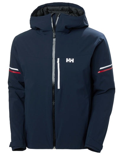 Navy Coloured Helly Hansen Mens Swift Team Insulated Ski Jacket on white background 