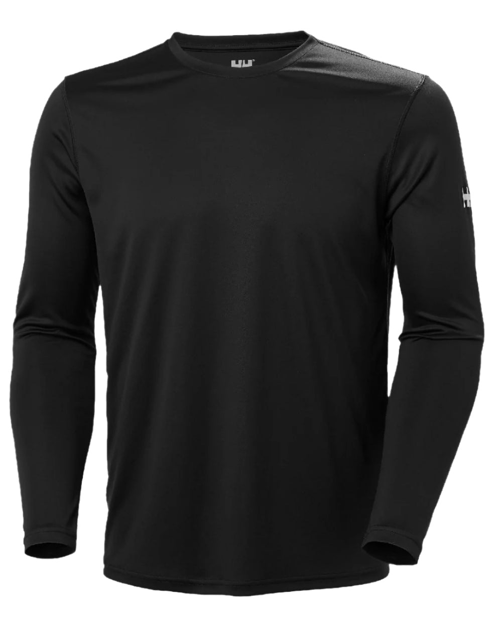 Ebony coloured Helly Hansen Mens Tech Crew Long Sleeve T-Shirt 2.0 on white background 