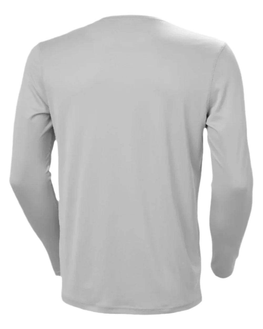 Grey Fog coloured Helly Hansen Mens Tech Crew Long Sleeve T-Shirt 2.0 on white background 
