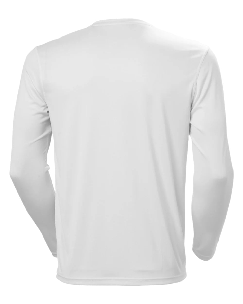 White coloured Helly Hansen Mens Tech Crew Long Sleeve T-Shirt 2.0 on white background 