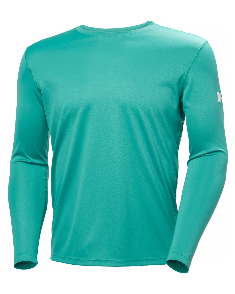 Dark Mint coloured Helly Hansen Mens Tech Crew Long Sleeve T-Shirt 2.0 on white background 