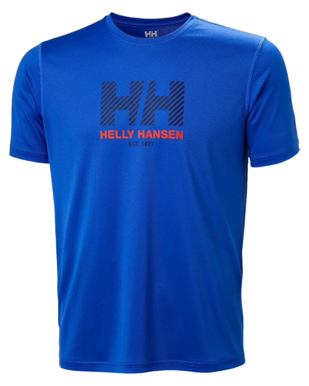 Cobalt 2 coloured Helly Hansen Mens Tech Graphic T-Shirt 2.0 on white background 