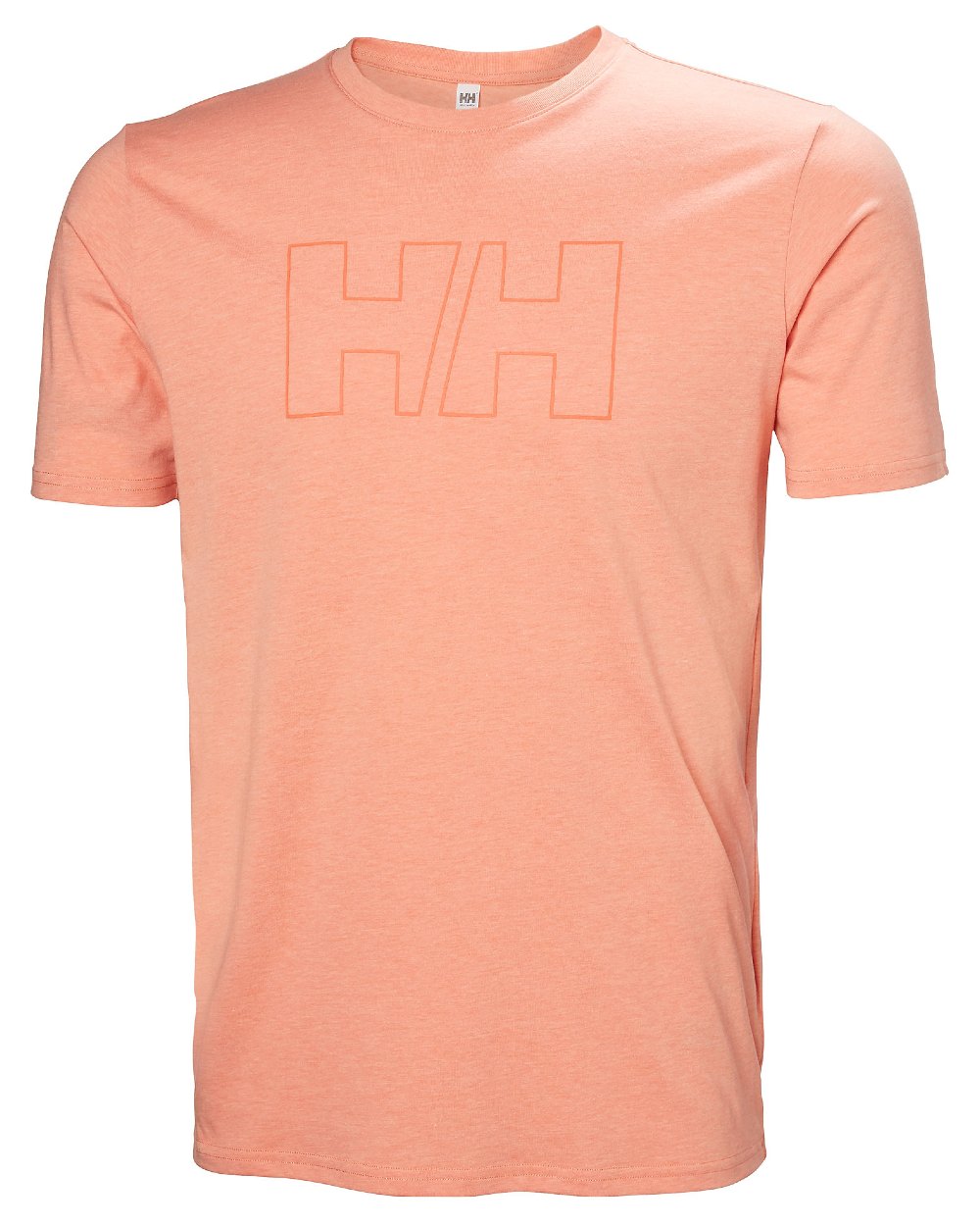 Bonfire coloured Helly Hansen Mens Tech Logo T-Shirt on white background 