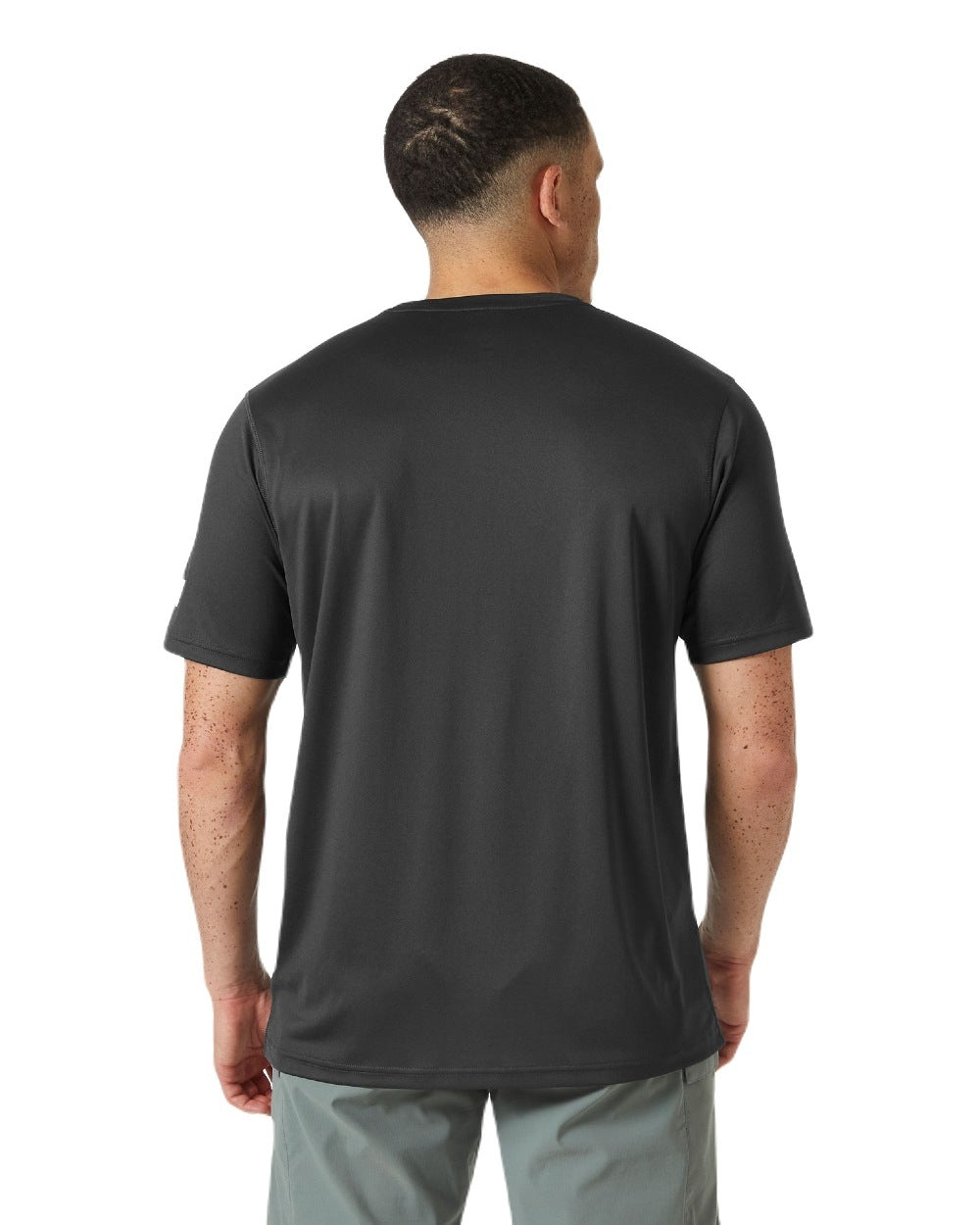 Ebony coloured Helly Hansen Mens Tech T-Shirt 2.0 on white background 
