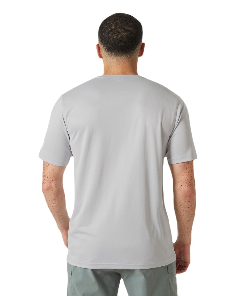 Grey Fog coloured Helly Hansen Mens Tech T-Shirt 2.0 on white background 