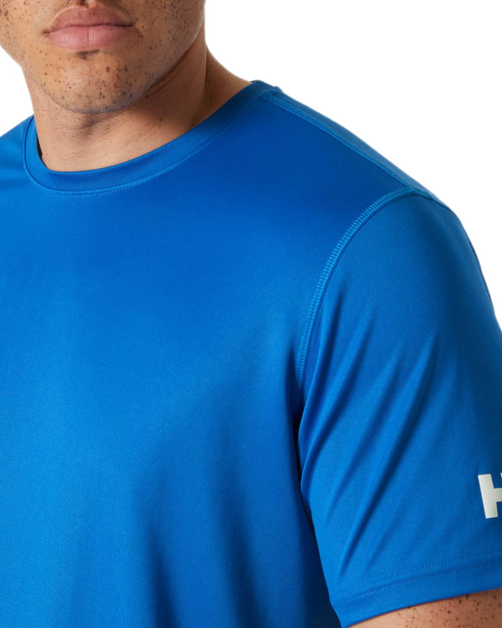 Cobalt 2.0 coloured Helly Hansen Mens Tech T-Shirt 2.0 on white background 