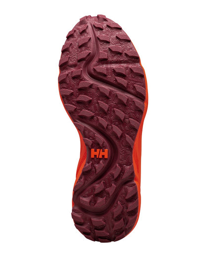 Hickory Bright Orange coloured Helly Hansen Mens Trail Wizard Running Shoes on white background 
