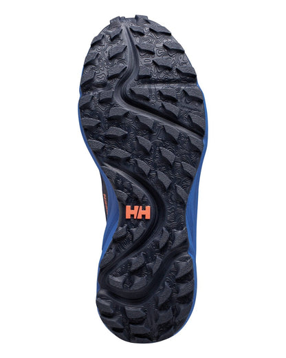 Navy Cobalt 2.0 coloured Helly Hansen Mens Trail Wizard Running Shoes on white background 