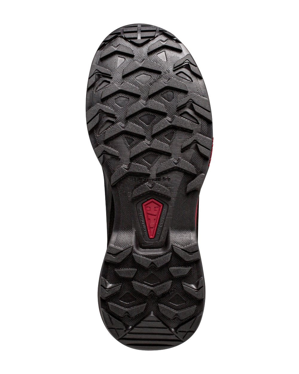 Black Red coloured Helly Hansen Mens Traverse Helly Tech Waterproof Hiking Shoes on white background 