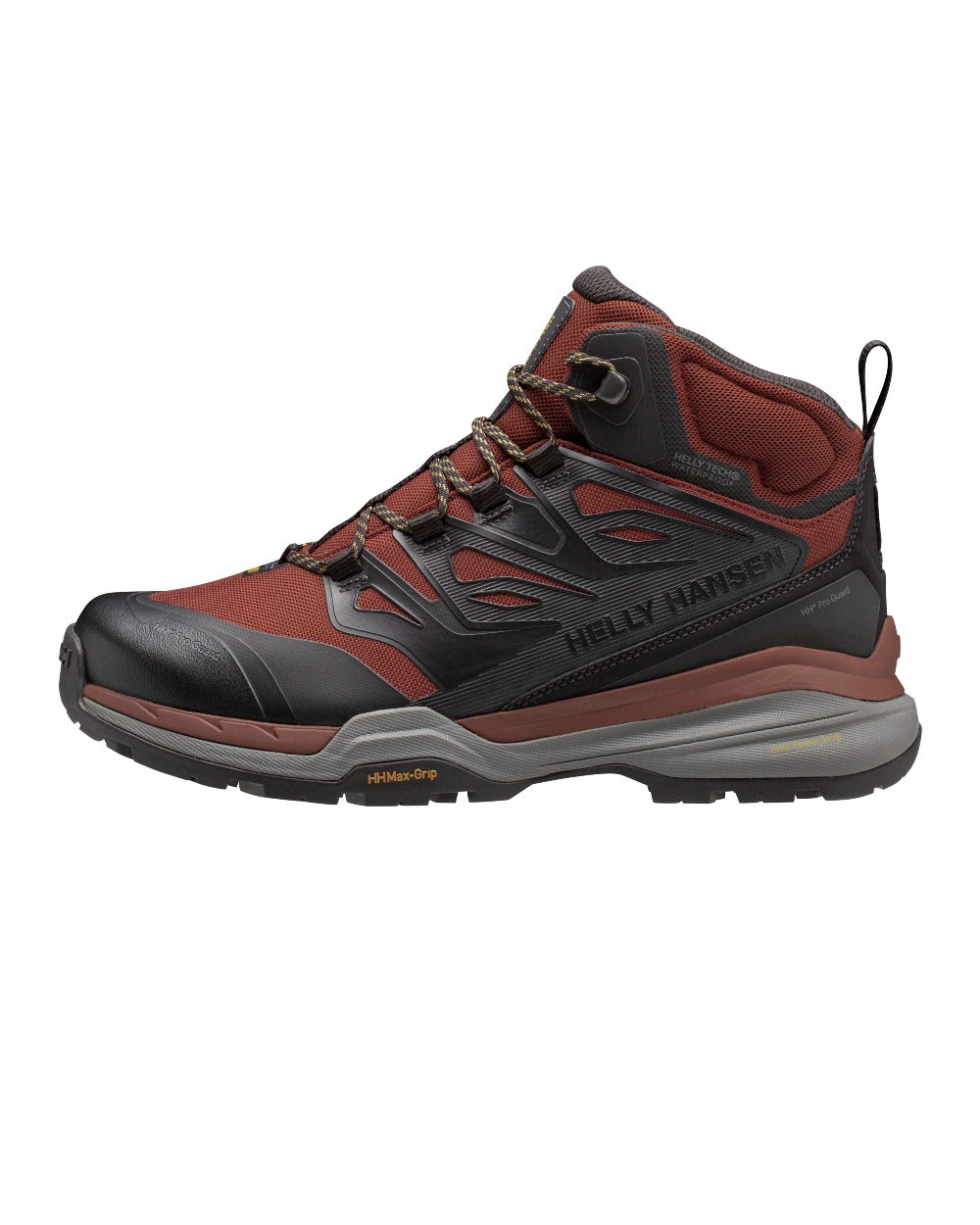 Iron Oxide Charcoal coloured Helly Hansen Mens Traverse Helly Tech Waterproof Hiking Shoes on white background 