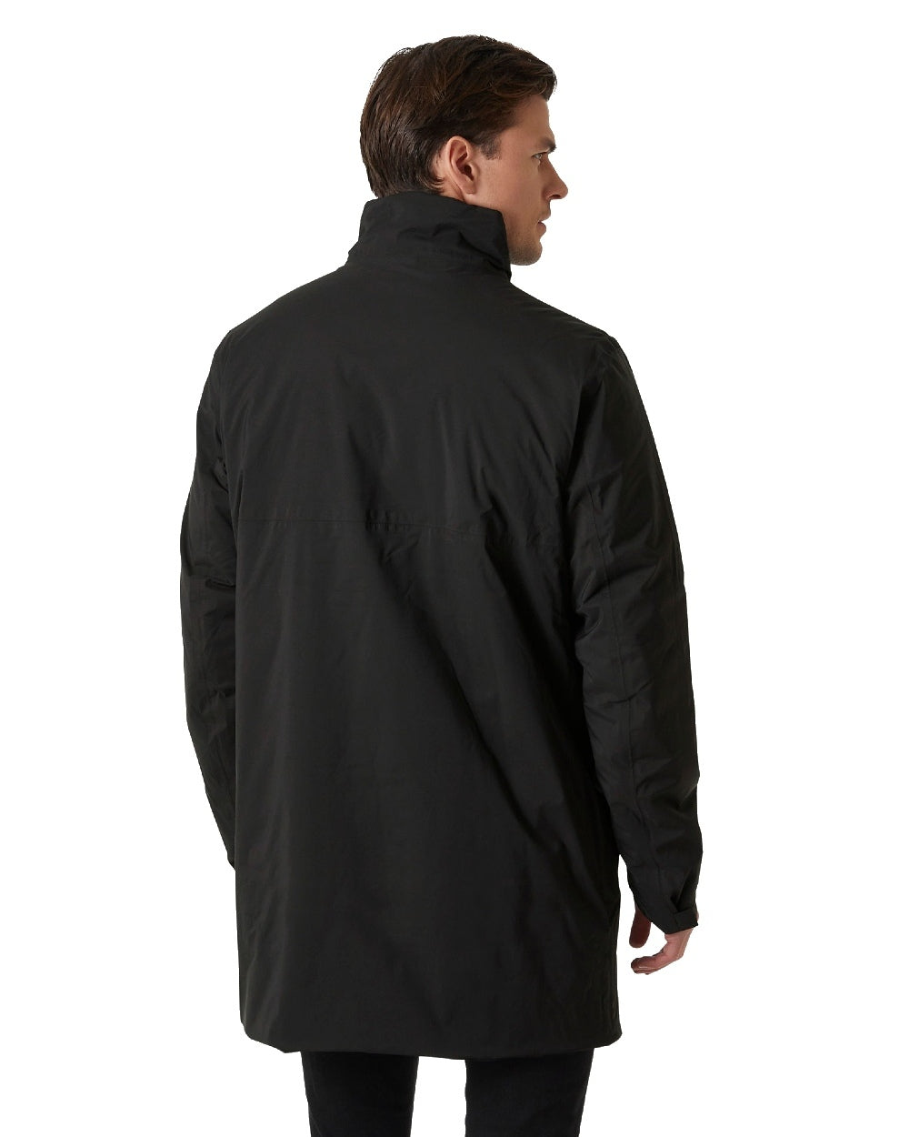 Black Coloured Helly Hansen Mens Urban Pro Insulated Raincoat on white background 