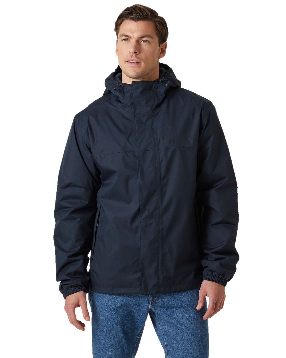 Navy Coloured Helly Hansen Mens Vancouver Fleece Lined Jacket on white background 