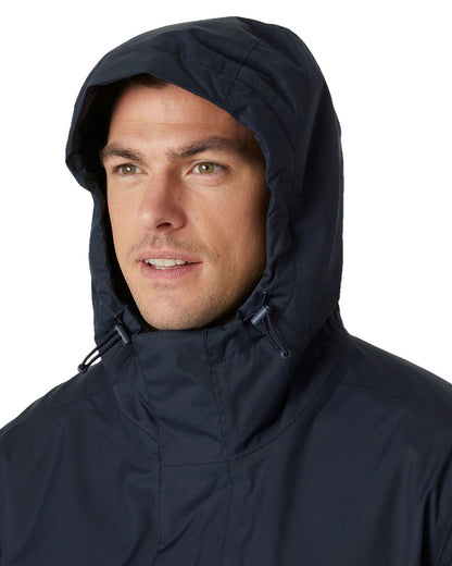 Navy Coloured Helly Hansen Mens Vancouver Fleece Lined Jacket on white background 