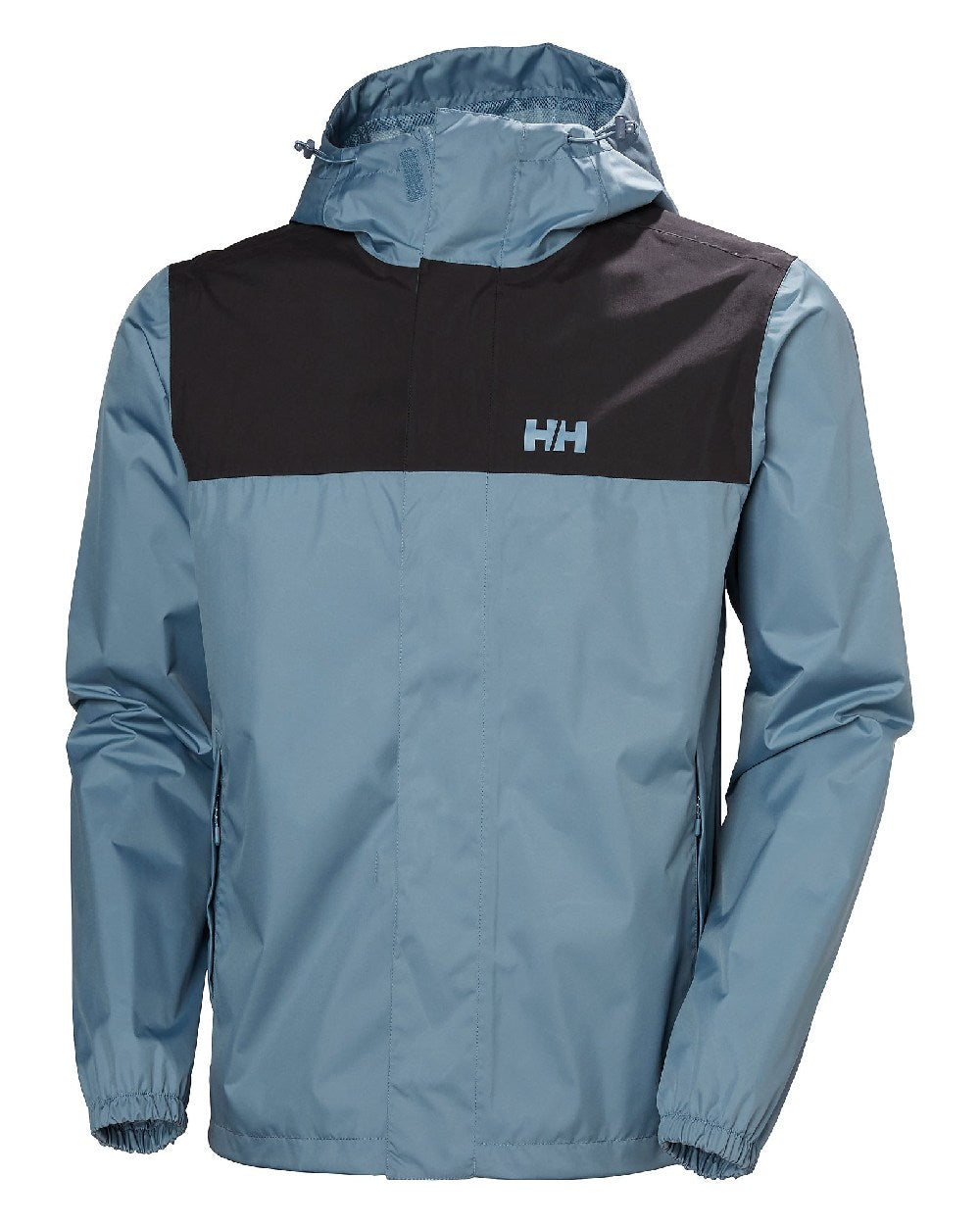 Washed Navy coloured Helly Hansen Mens Vancouver Rain Jacket on white background 