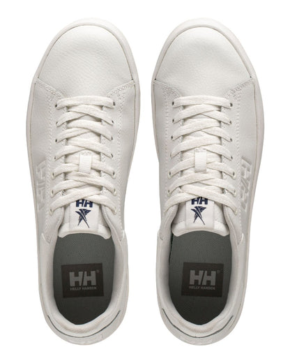 Off White Coloured Helly Hansen Mens Varberg Classic Marine Lifestyle Shoes on white background 