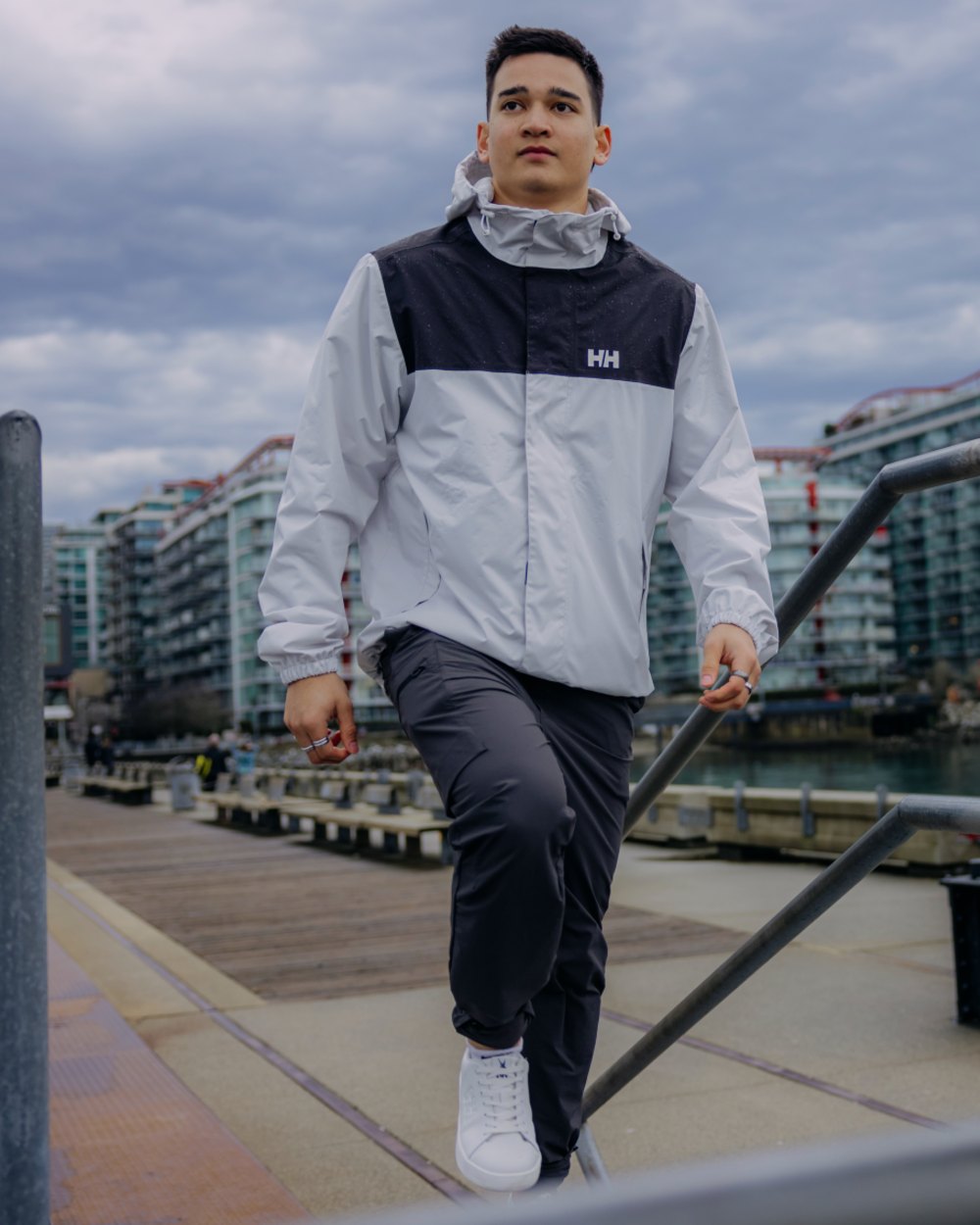 Off White Coloured Helly Hansen Mens Varberg Classic Marine Lifestyle Shoes on white background 