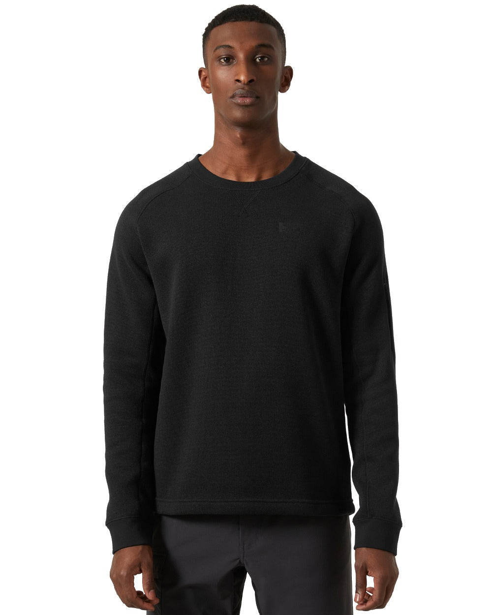 Black coloured Helly Hansen Mens Varde Crewneck on white background 