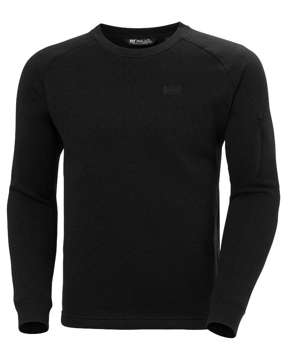 Black coloured Helly Hansen Mens Varde Crewneck on white background 