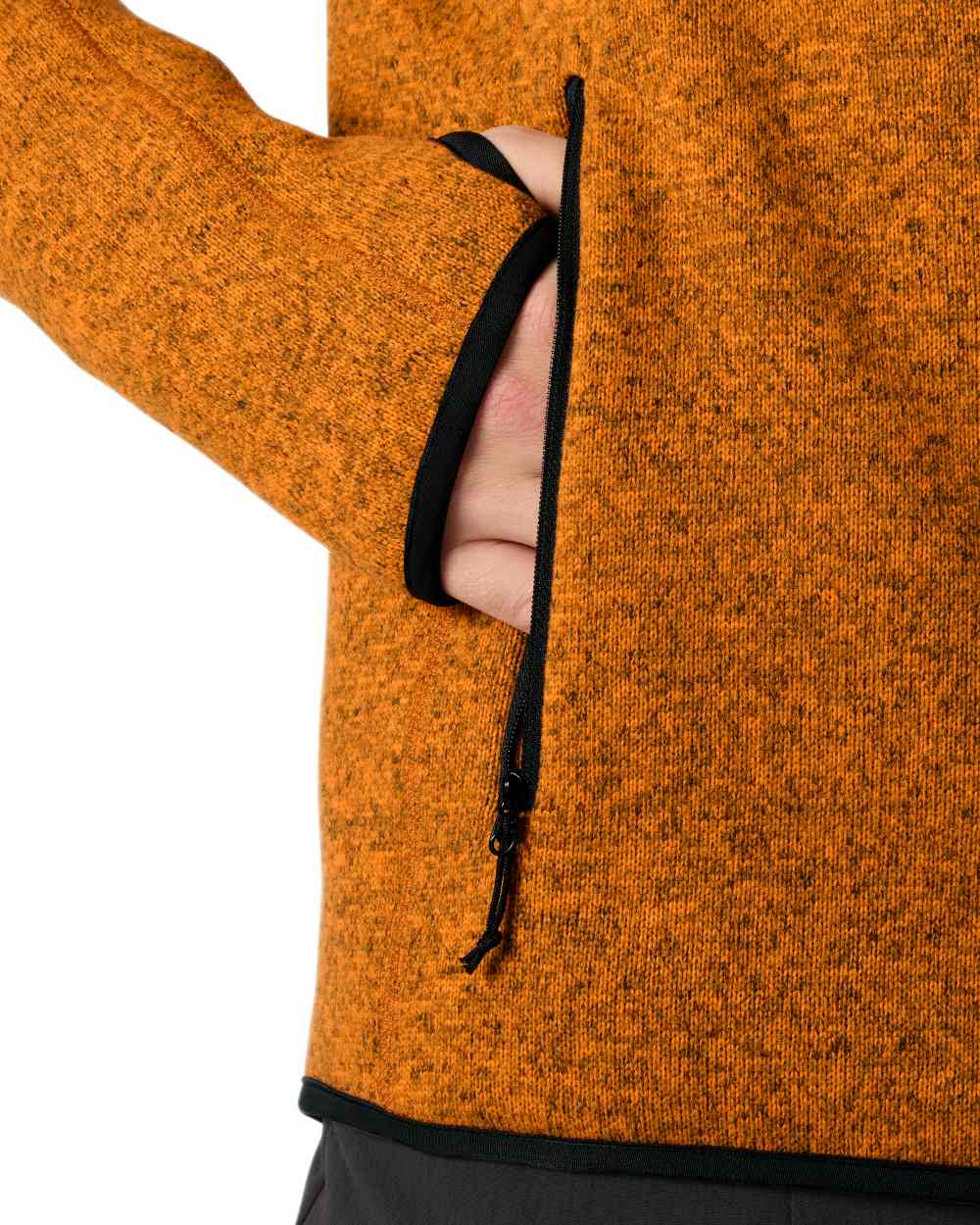 Ignite Orange Coloured Helly Hansen Mens Varde Fleece Jacket 2.0 on white background 