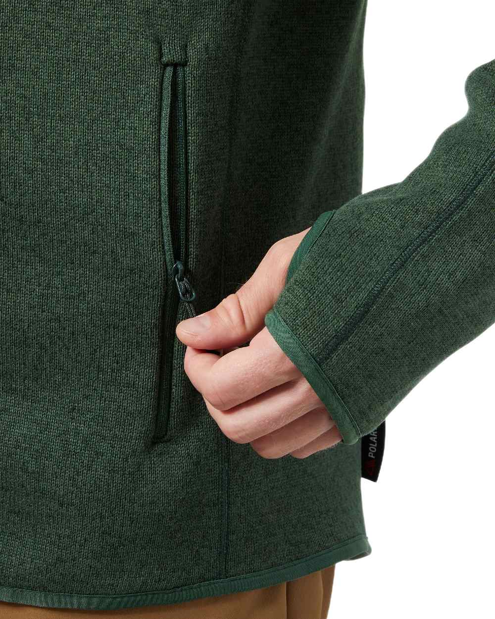 Jungle Green Coloured Helly Hansen Mens Varde Fleece Jacket 2.0 on white background 