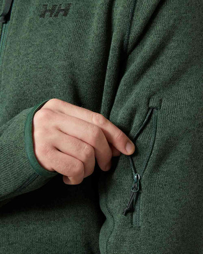 Jungle Green Coloured Helly Hansen Mens Varde Fleece Jacket 2.0 on white background 