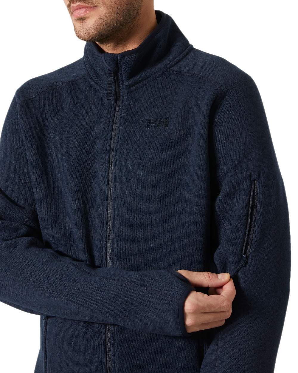 Navy Coloured Helly Hansen Mens Varde Fleece Jacket 2.0 on white background 