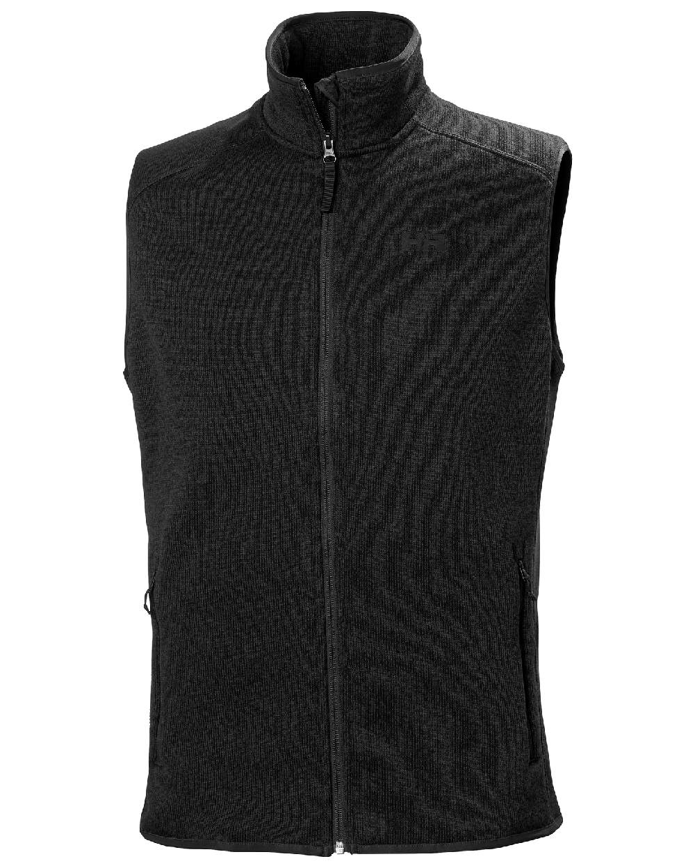 Black Coloured Helly Hansen Mens Varde Fleece Vest 2.0 on white background 