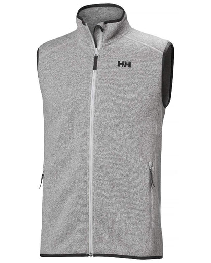 Grey Fog Coloured Helly Hansen Mens Varde Fleece Vest 2.0 on white background 