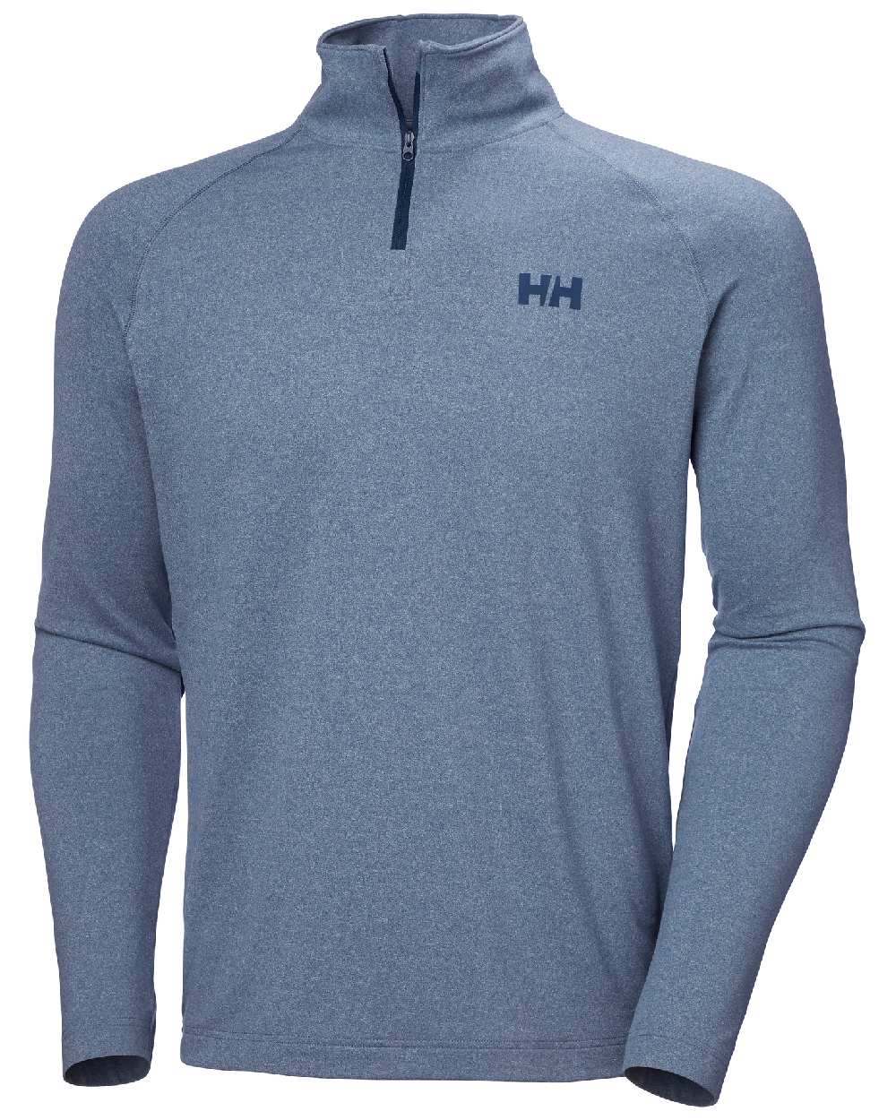 Ocean Coloured Helly Hansen Mens Verglas Half-Zip Midlayer on white background 