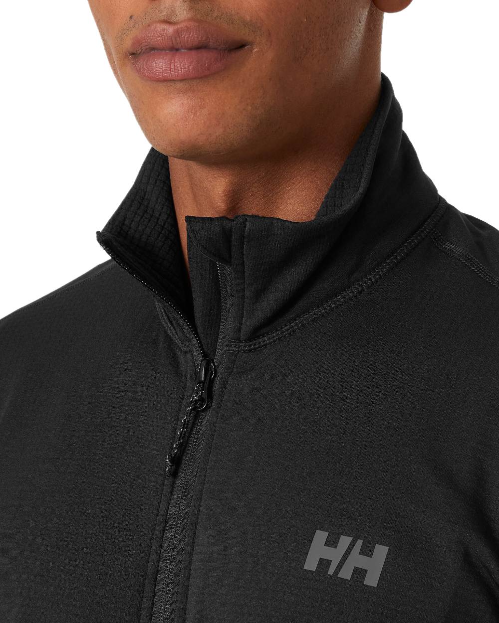 Black Coloured Helly Hansen Mens Versalite Fleece Jacket on white background 